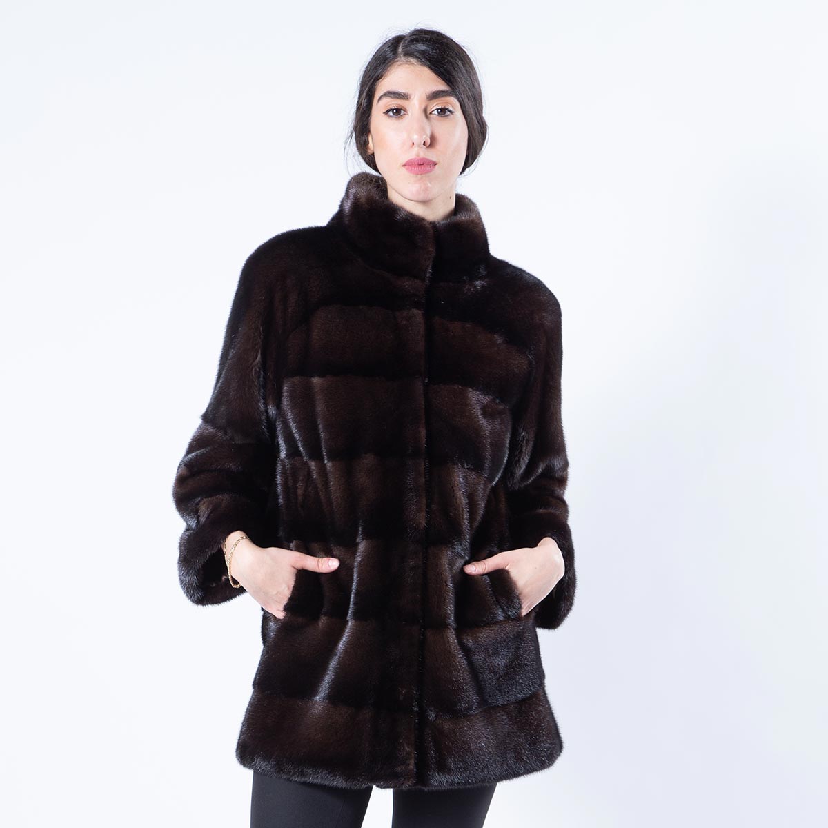 Mahogany Mink Fur Jacket Real Mink Fur Mink Fur Jacket With 